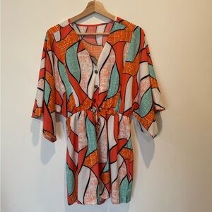 Colorful Geometric Print Romper size 8-10